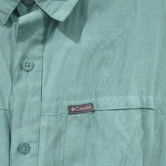 Columbia Men's Ocean Teal Short Sleeve Button Down Size Large - Picture 4 of 6